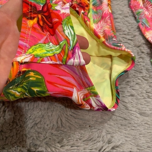 Hobie Girls Flor All Nothing One-Piece Rashguard Swimsuit 8/10 Tropical pink - Picture 6 of 8